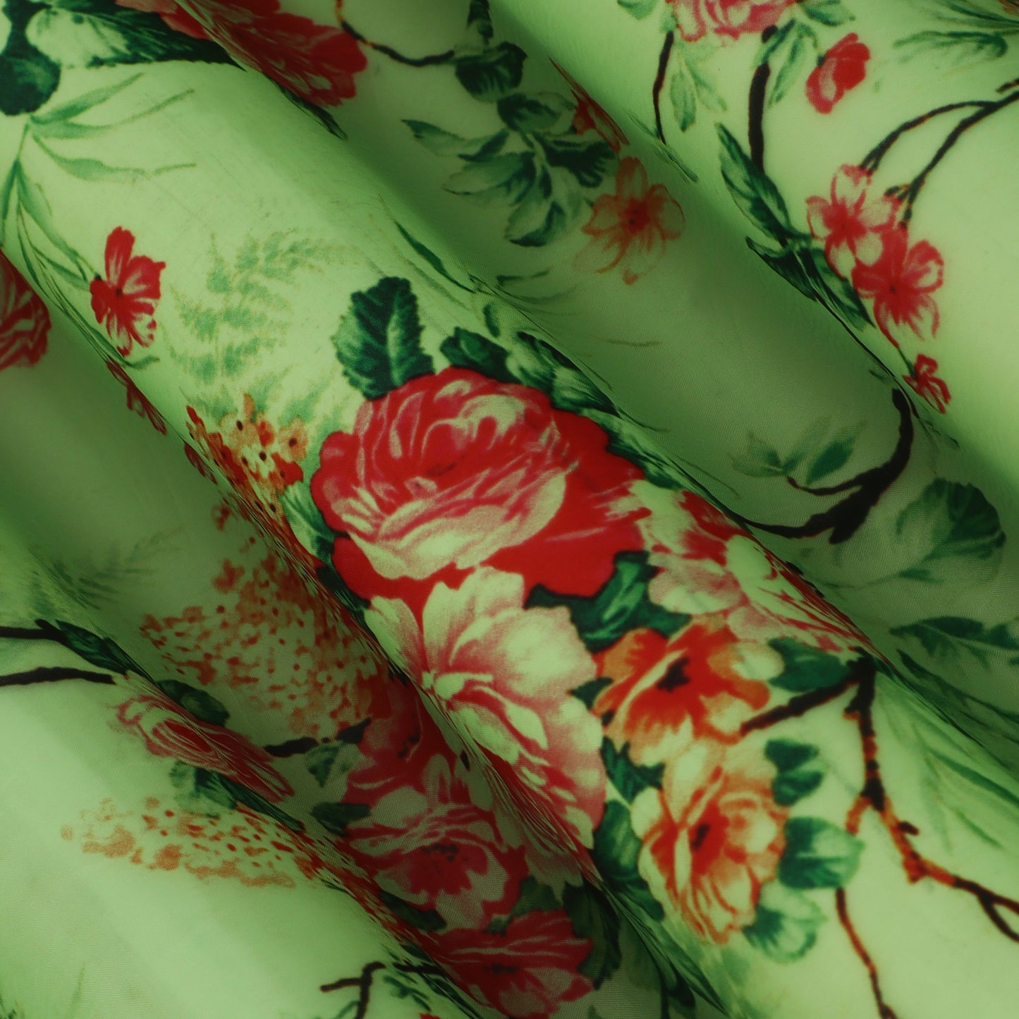 Multicolor Satin Organza Print Fabric
