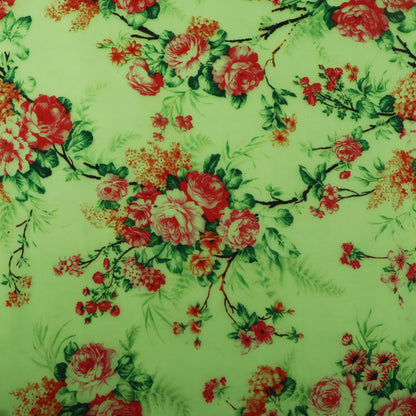 Multicolor Satin Organza Print Fabric