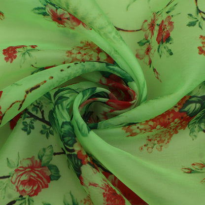 Multicolor Satin Organza Print Fabric