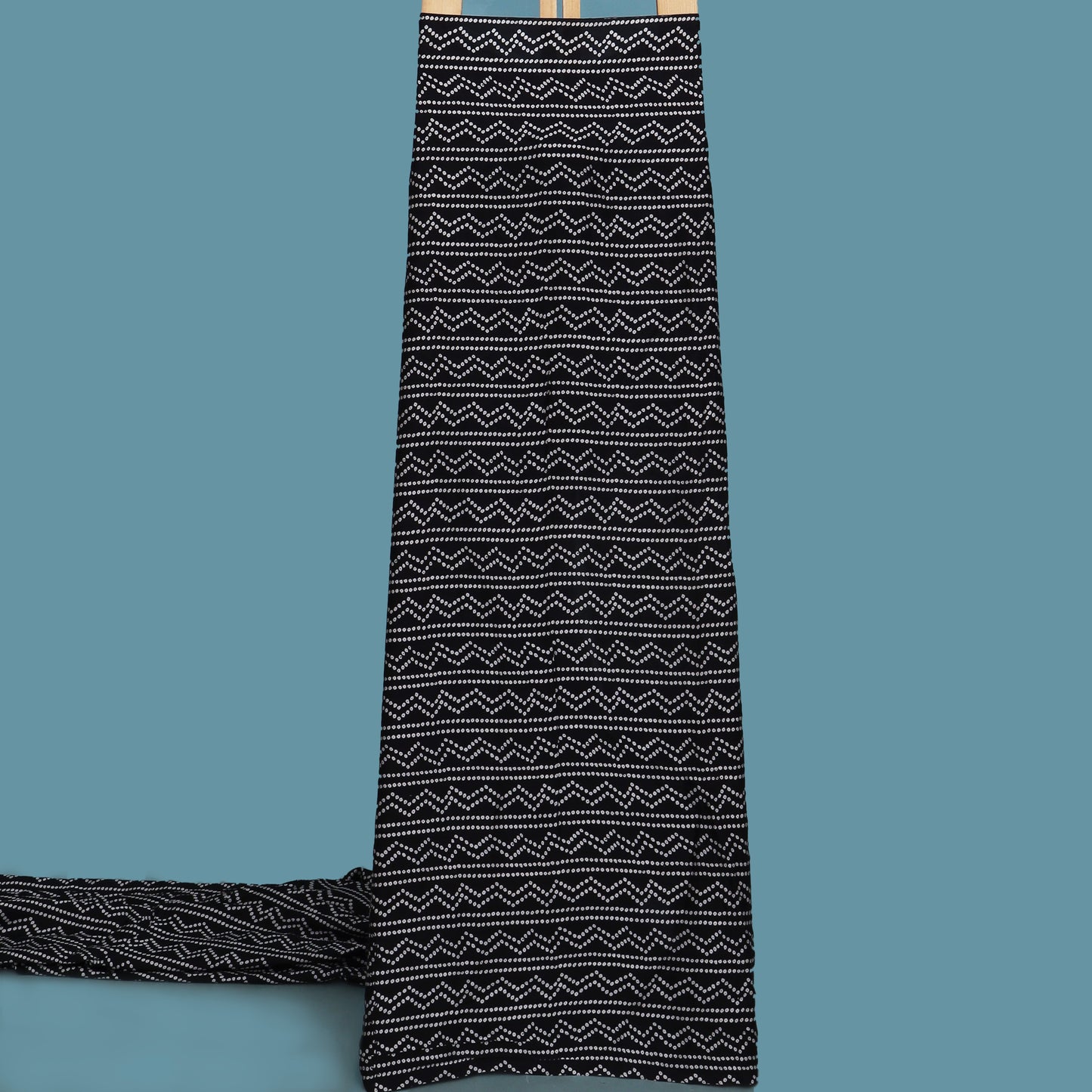 Black Color Modal Satin Print Fabric