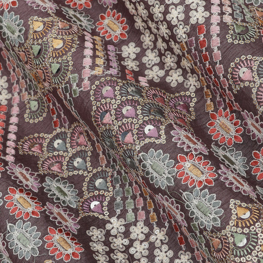 Raw Silk Embroidery Fabric