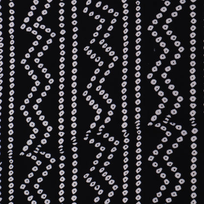 Black Color Modal Satin Print Fabric