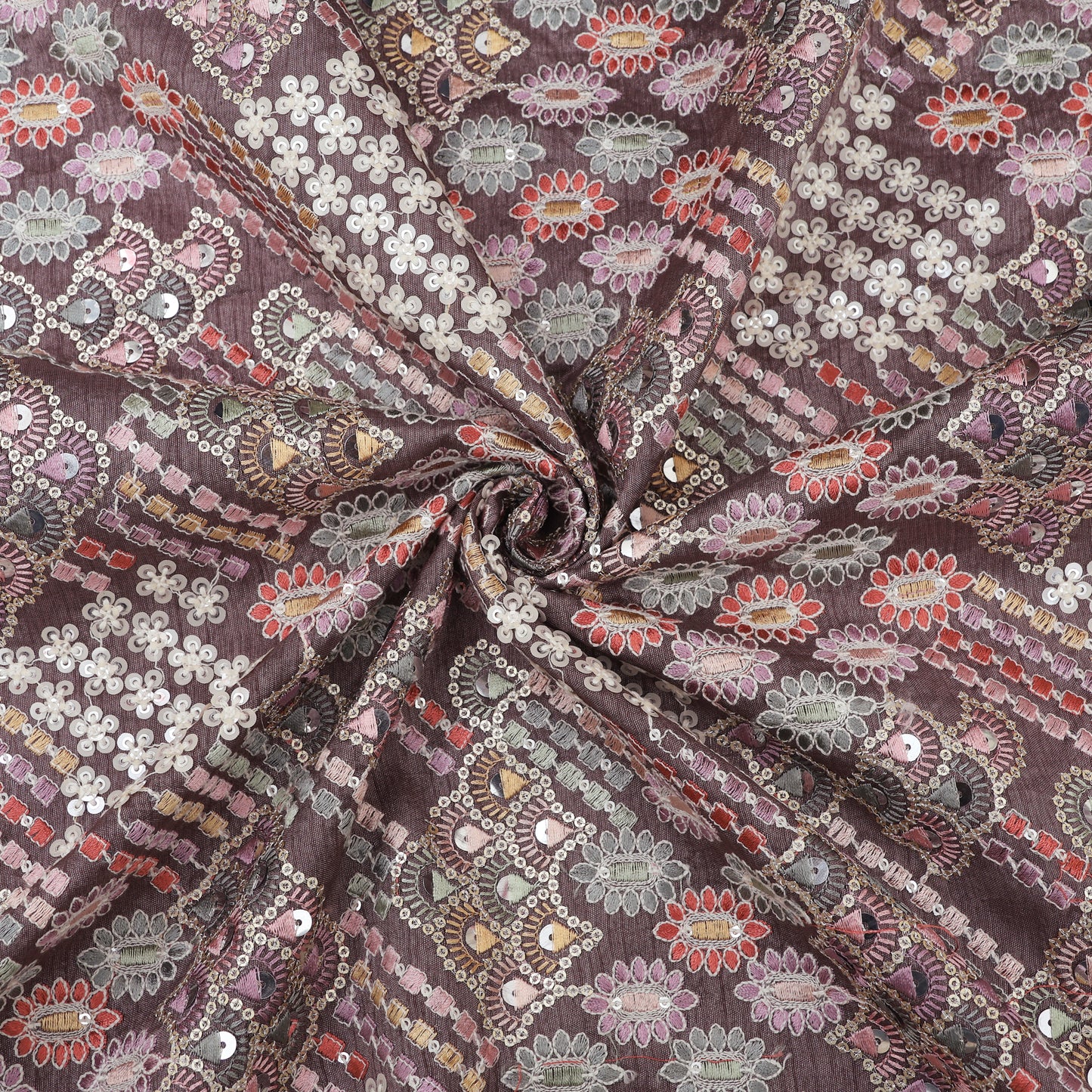 Raw Silk Embroidery Fabric