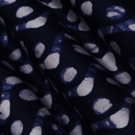 Blue Color Modal Satin Print Fabric