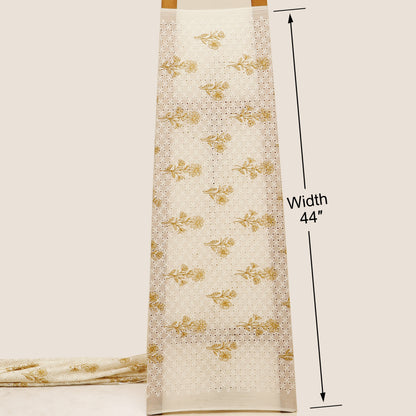 Hakuba Cotton Chikan Embroidery Fabric