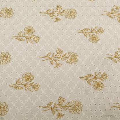 Hakuba Cotton Chikan Embroidery Fabric