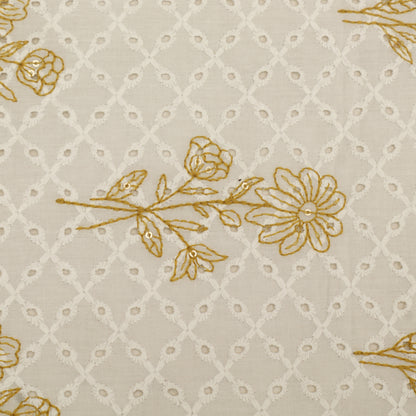 Hakuba Cotton Chikan Embroidery Fabric