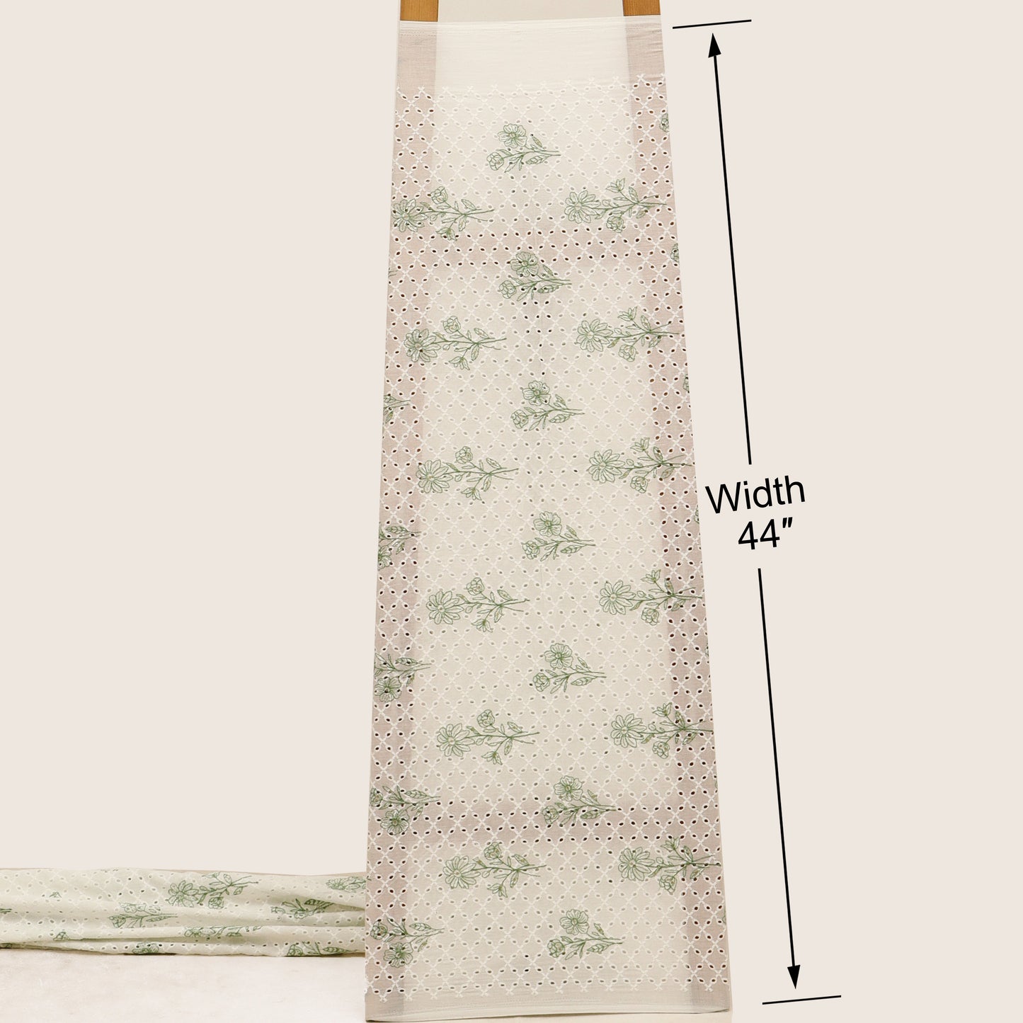 Hakuba Cotton Chikan Embroidery Fabric