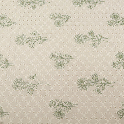Hakuba Cotton Chikan Embroidery Fabric