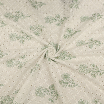 Hakuba Cotton Chikan Embroidery Fabric