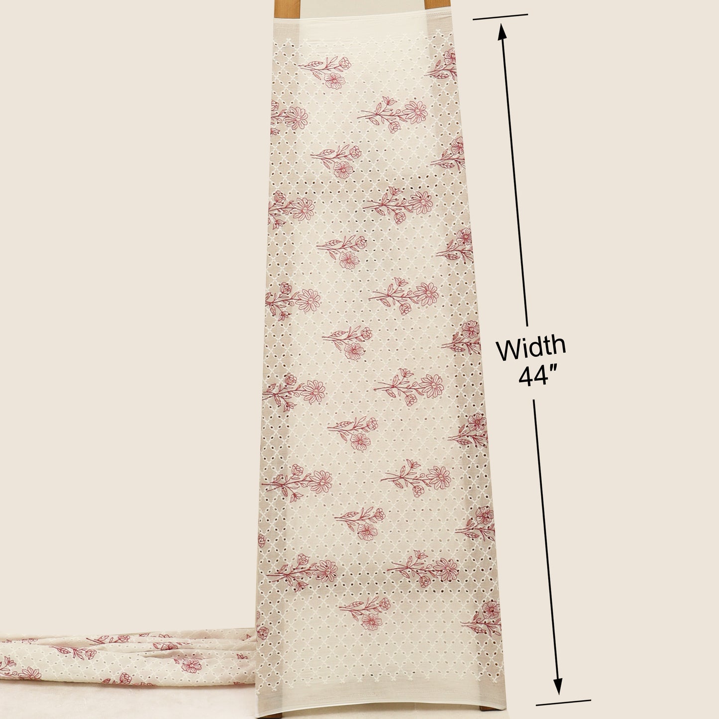 Hakuba Cotton Chikan Embroidery Fabric