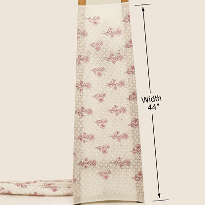 Hakuba Cotton Chikan Embroidery Fabric