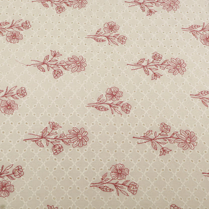 Hakuba Cotton Chikan Embroidery Fabric