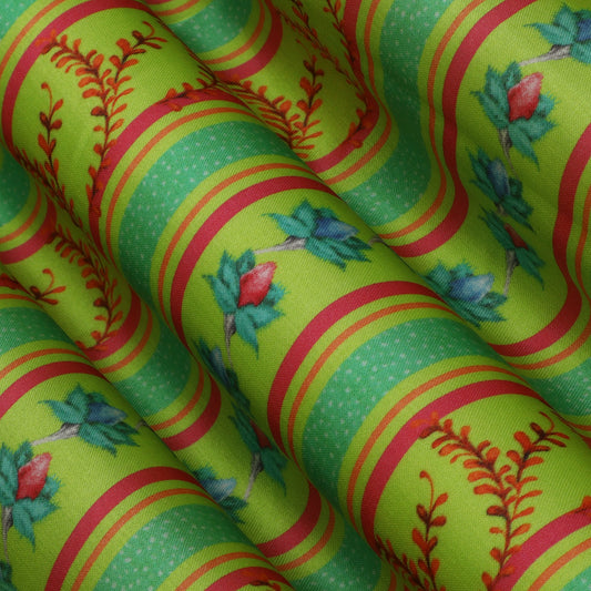 Multi Color Modal Satin Print Fabric