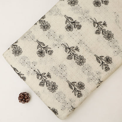 Hakuba Cotton Chikan Embroidery Fabric