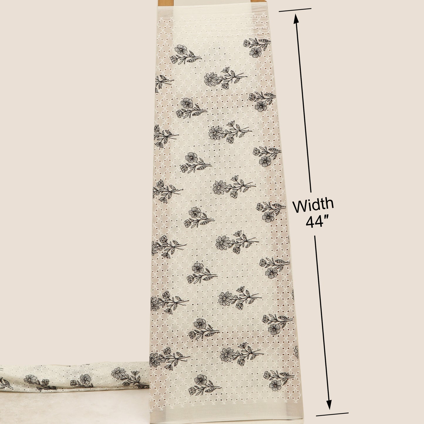 Hakuba Cotton Chikan Embroidery Fabric