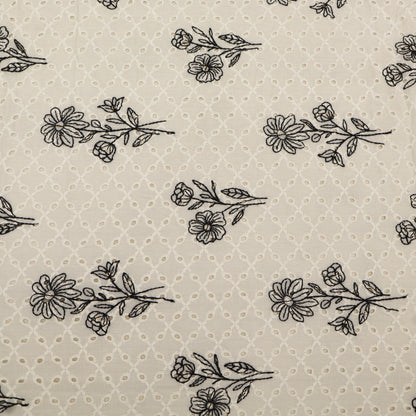 Hakuba Cotton Chikan Embroidery Fabric