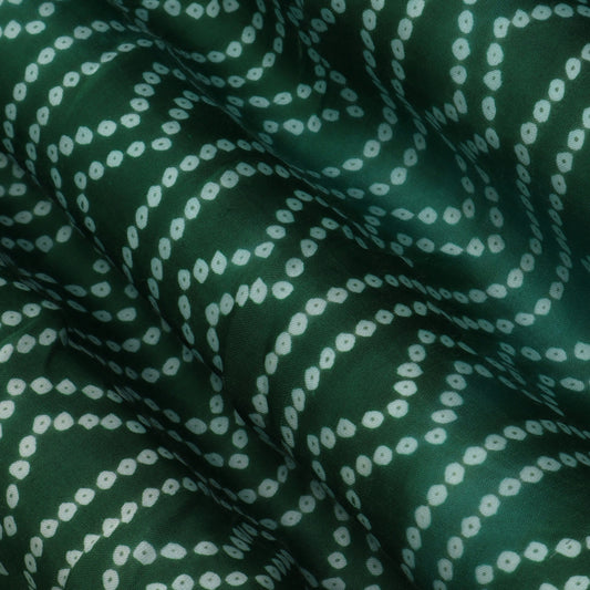 Green Color Modal Satin Print Fabric