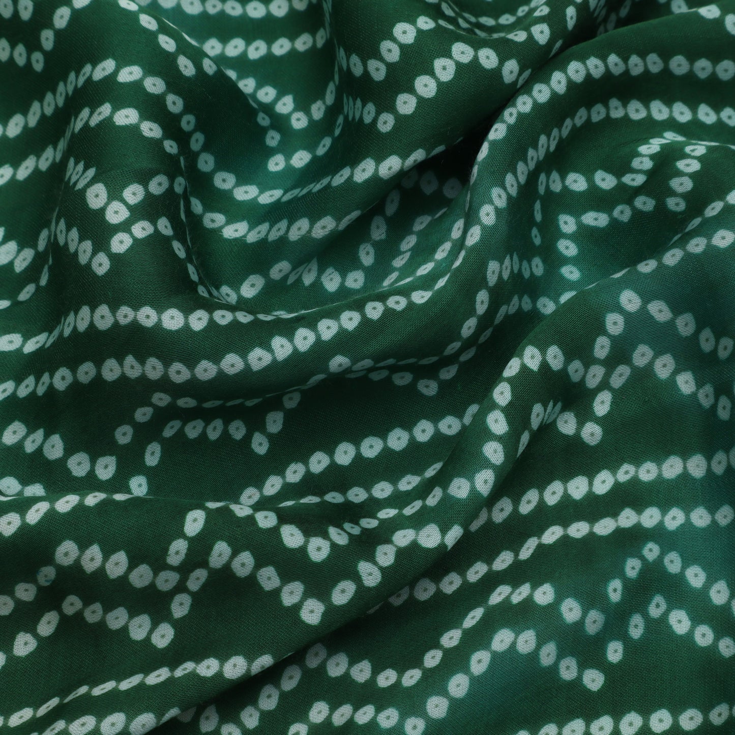 Green Color Modal Satin Print Fabric