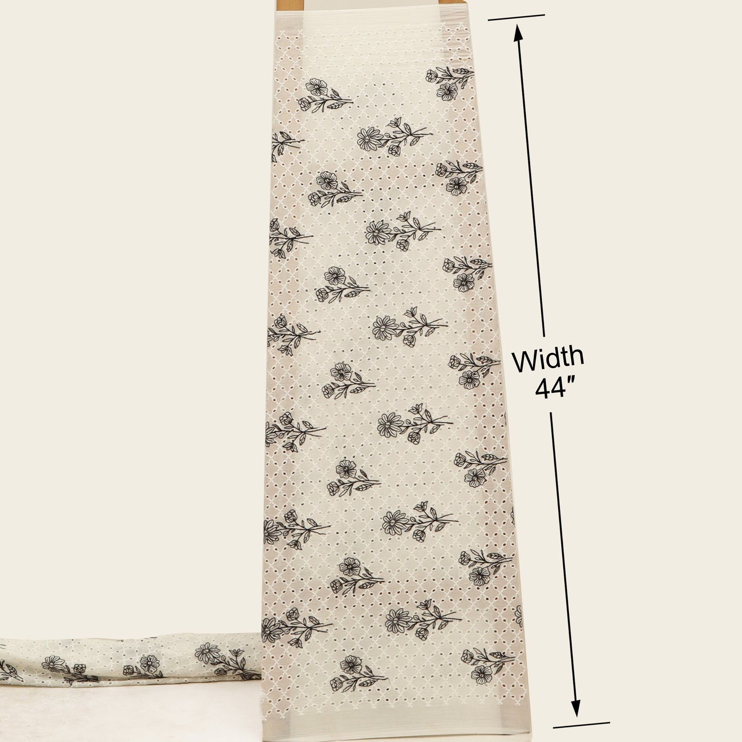 Hakuba Cotton Chikan Embroidery Fabric