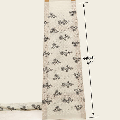 Hakuba Cotton Chikan Embroidery Fabric