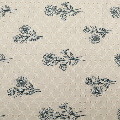 Hakuba Cotton Chikan Embroidery Fabric