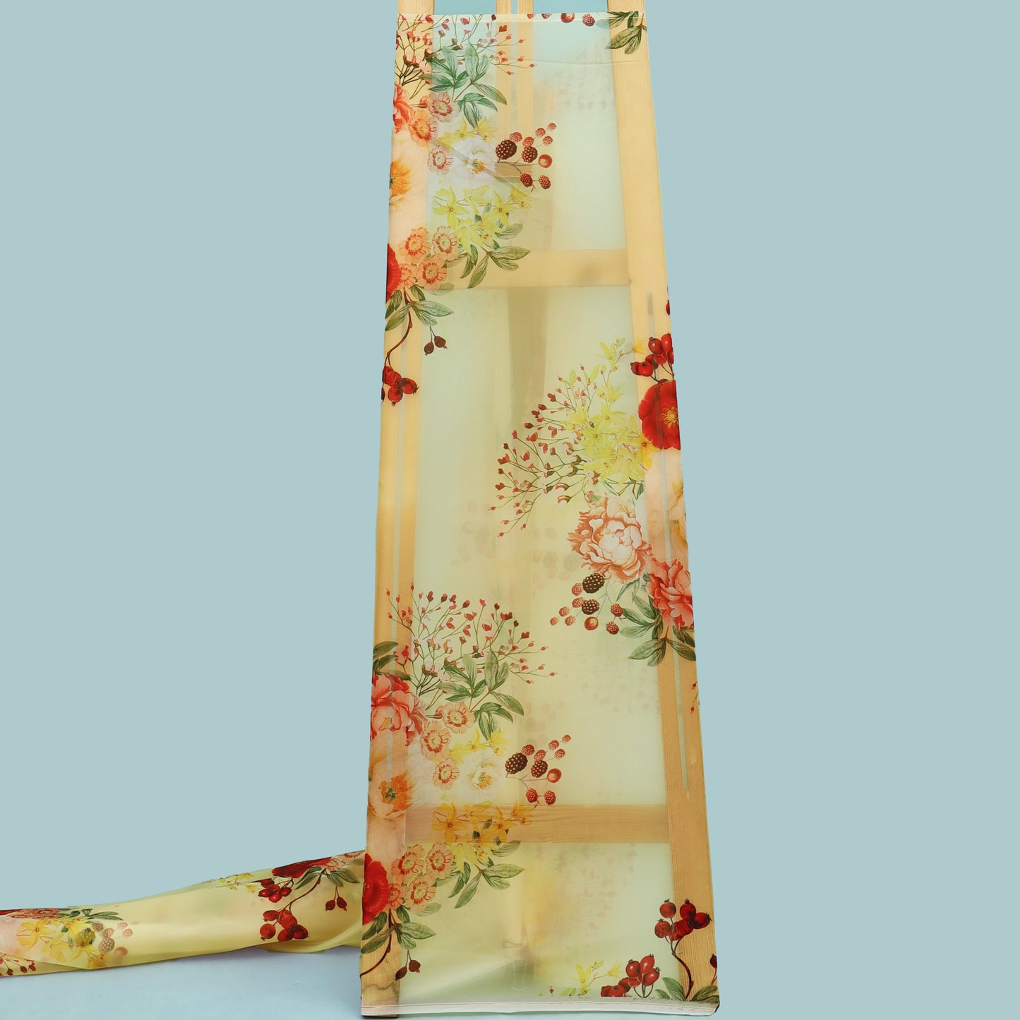 Multicolor Satin Organza Print Fabric