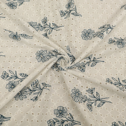 Hakuba Cotton Chikan Embroidery Fabric