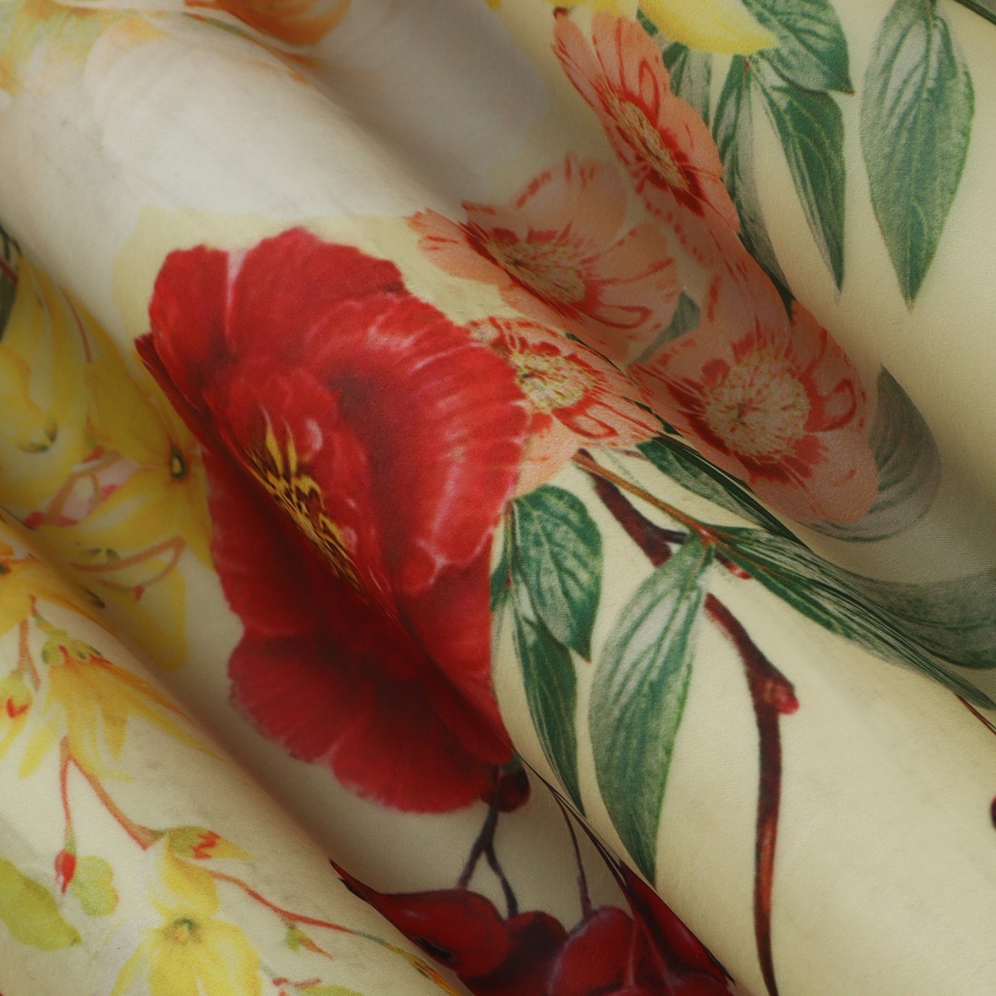 Multicolor Satin Organza Print Fabric