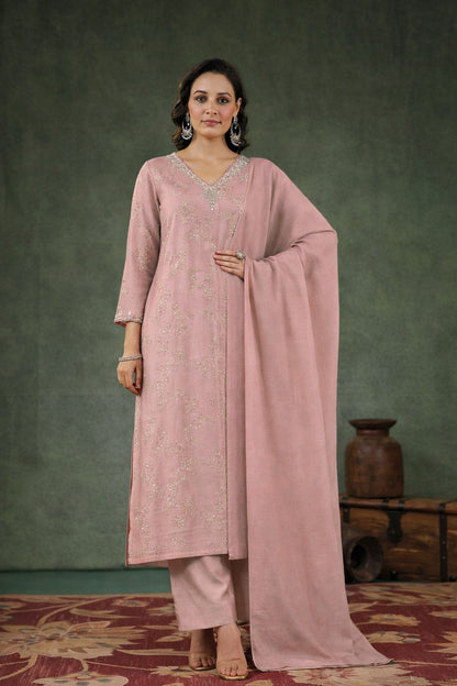 Slub Silk Embroidery Fabric