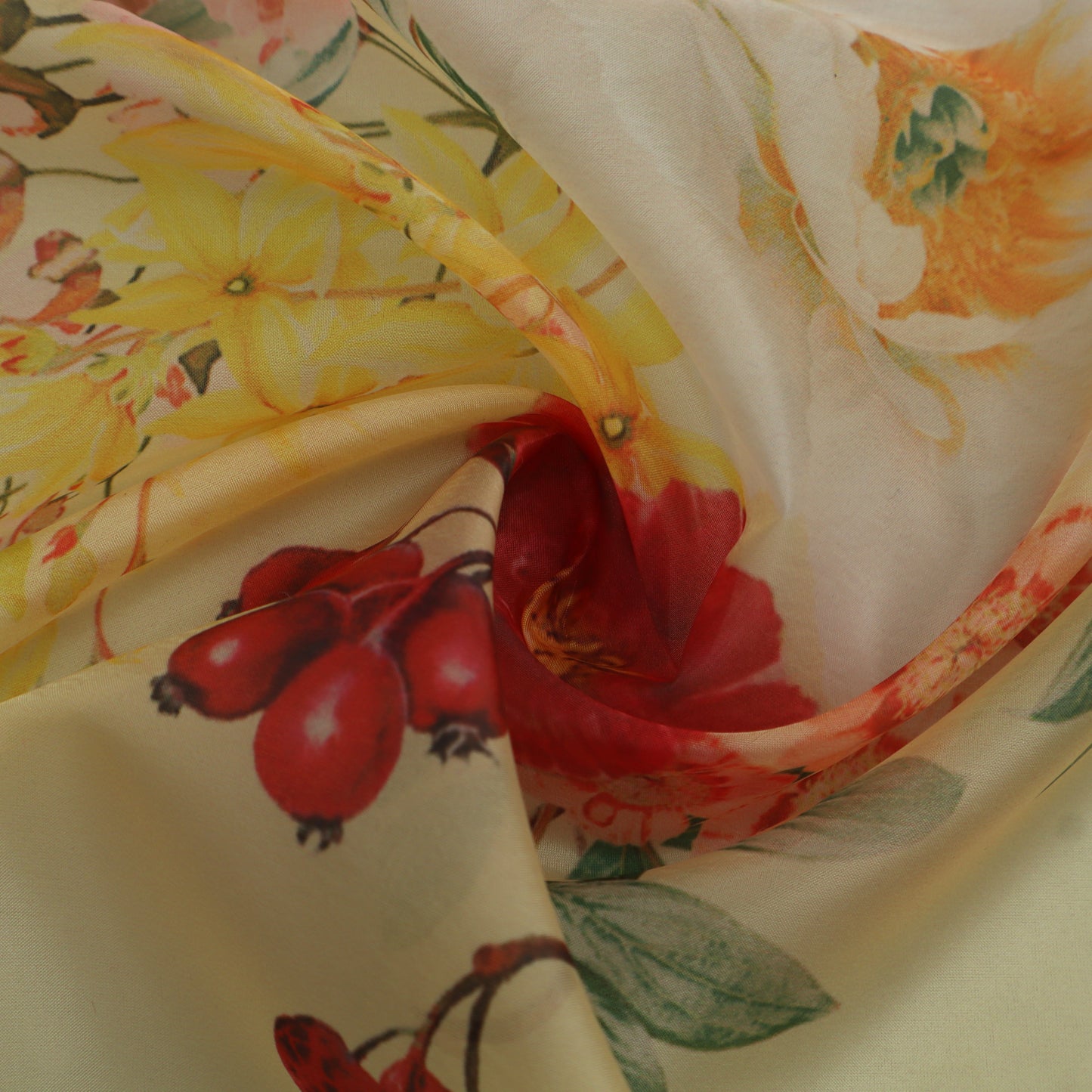 Multicolor Satin Organza Print Fabric