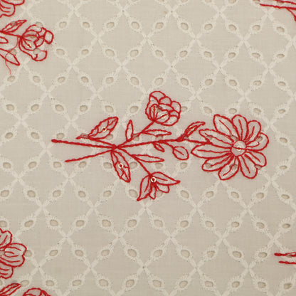 Hakuba Cotton Chikan Embroidery Fabric