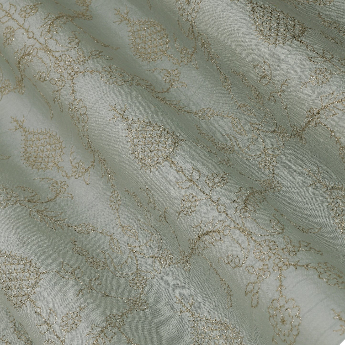 Slub Silk Embroidery Fabric