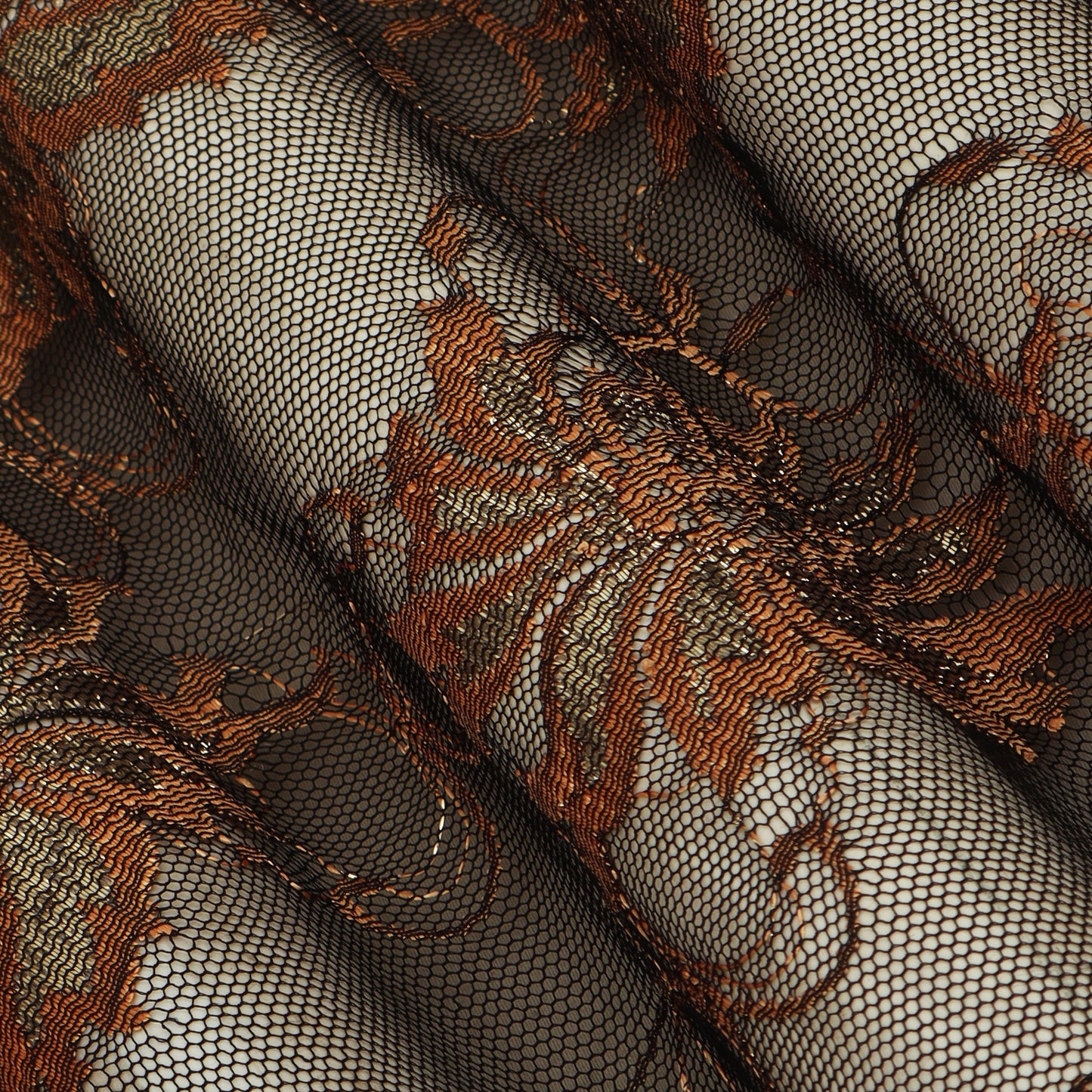 Black Color Chantilly Lace Fabric