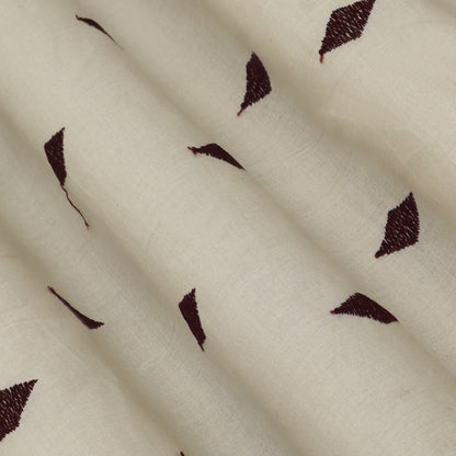 Off White Color Kora Cotton Embroidery Fabric