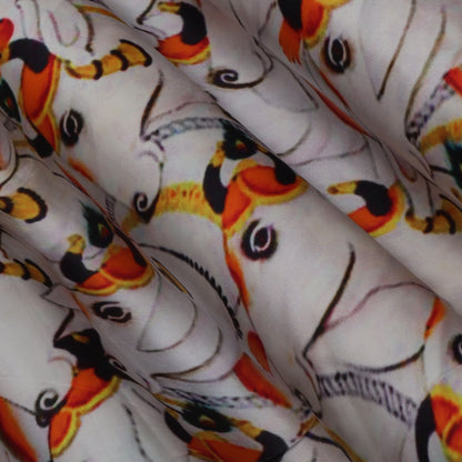 Multi Color Modal Satin Print Fabric