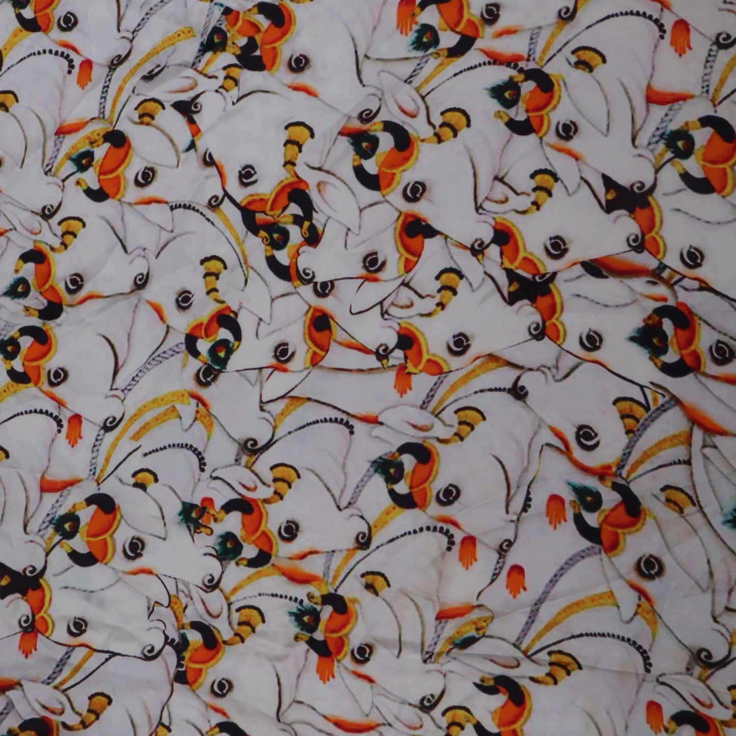 Multi Color Modal Satin Print Fabric