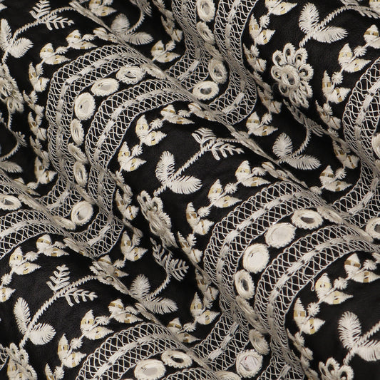 Colored Color Georgette Embroidery Fabric