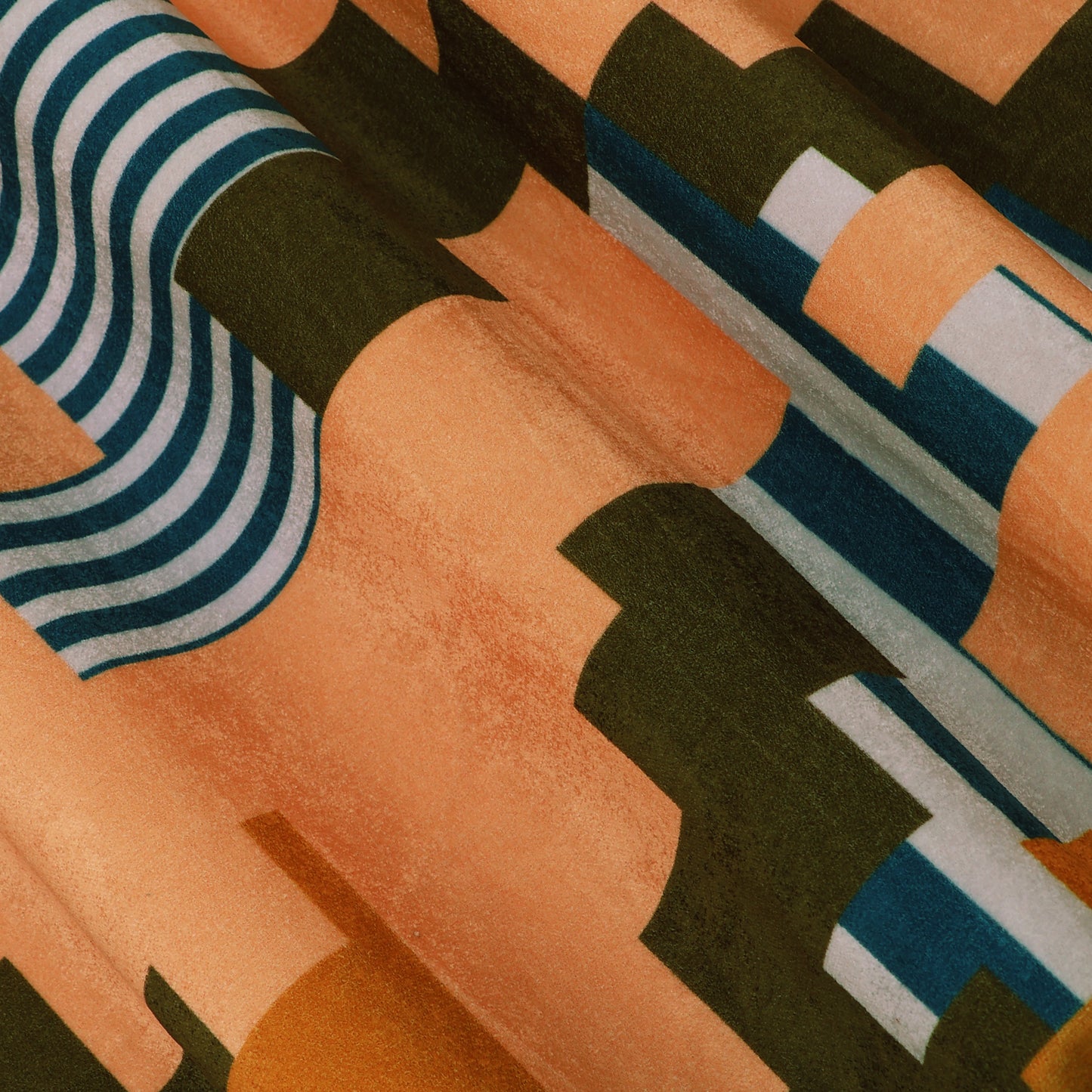 Geometric Abstract Velvet Print Fabric