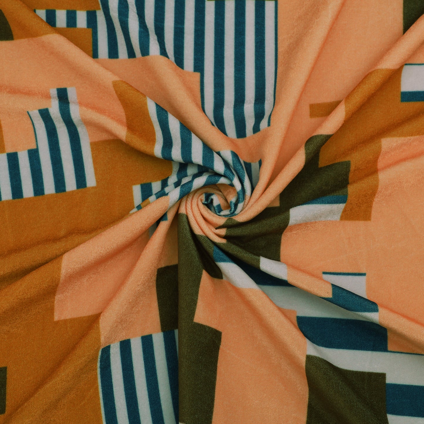 Geometric Abstract Velvet Print Fabric