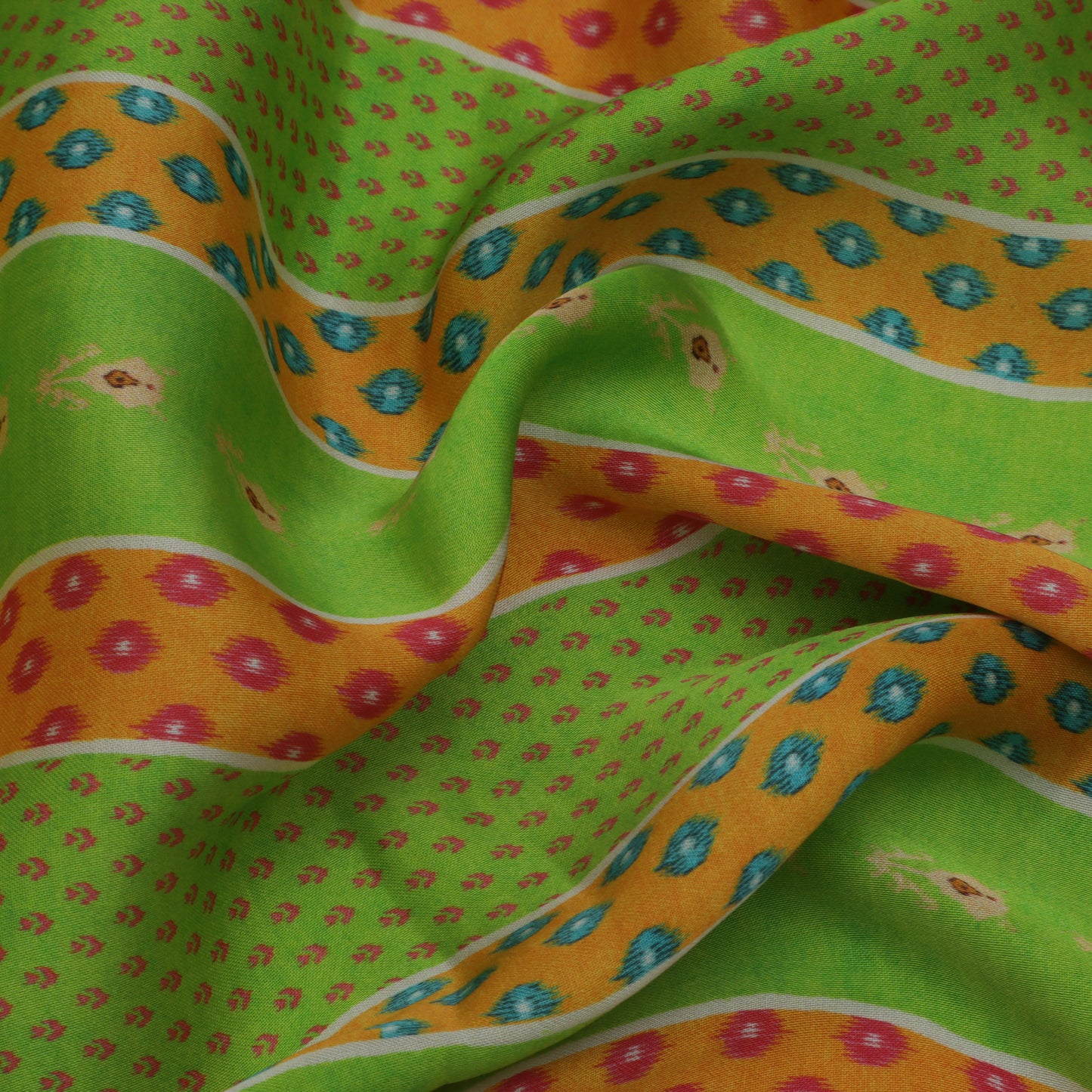 Multi Color Modal Satin Print Fabric