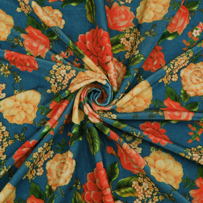 Floral Velvet Print Fabric