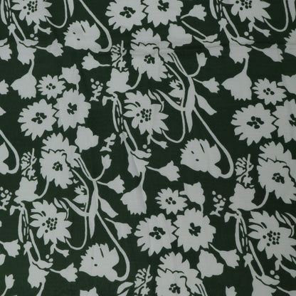 Green Color Modal Satin Print Fabric