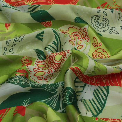 Multi Color Modal Satin Print Fabric