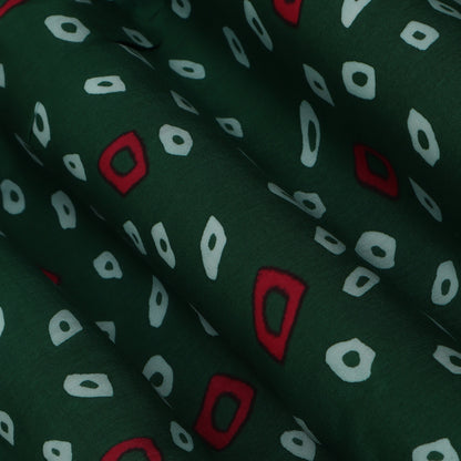 Green Muslin Print Fabric