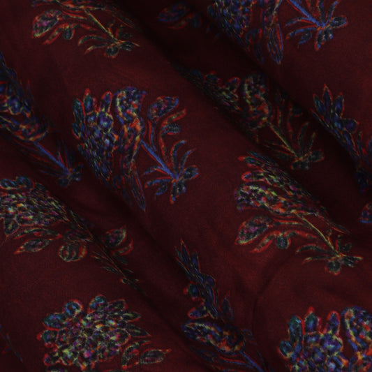 Multi Color Modal Satin Print Fabric