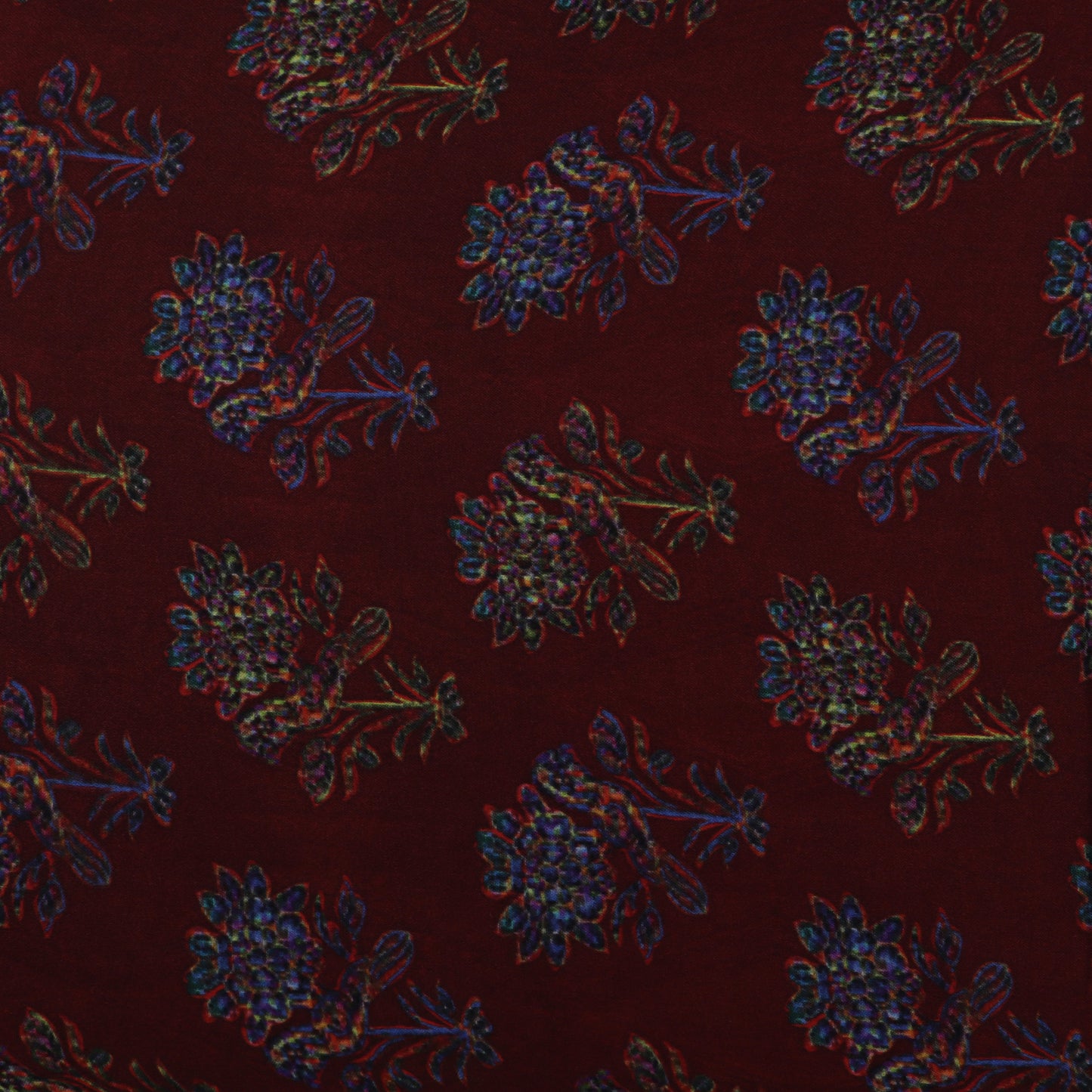 Multi Color Modal Satin Print Fabric