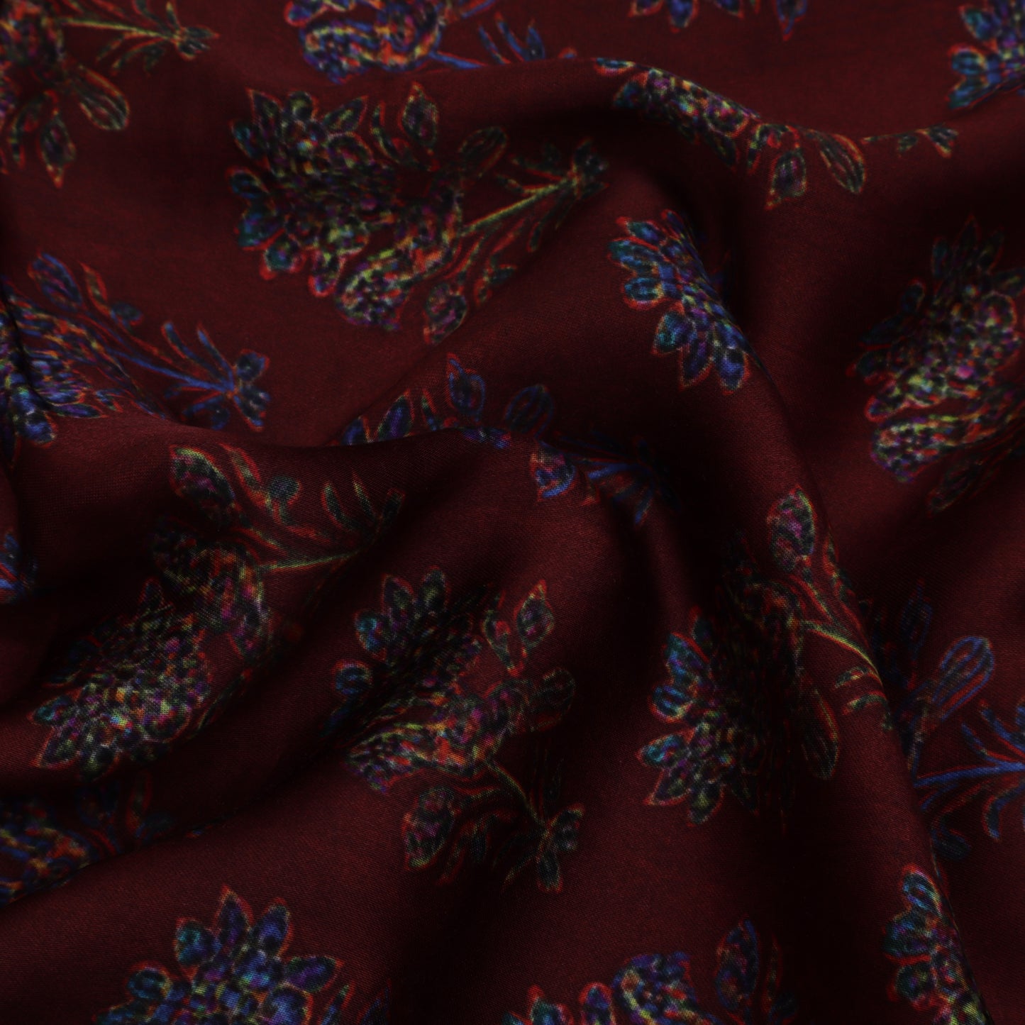 Multi Color Modal Satin Print Fabric