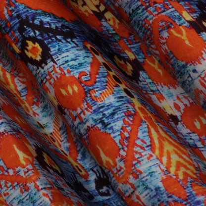 Multi Color Modal Satin Print Fabric