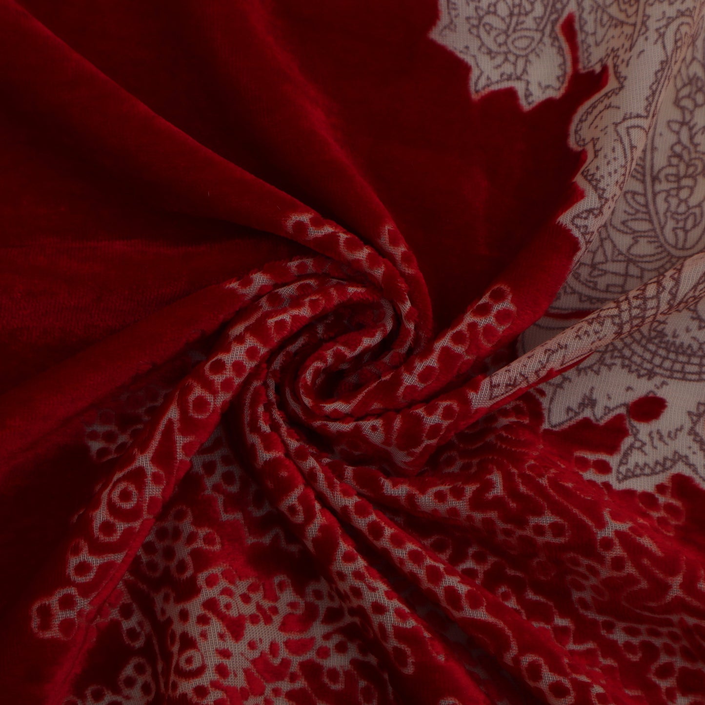 Red Color Pure Brasso Velvet Fabric